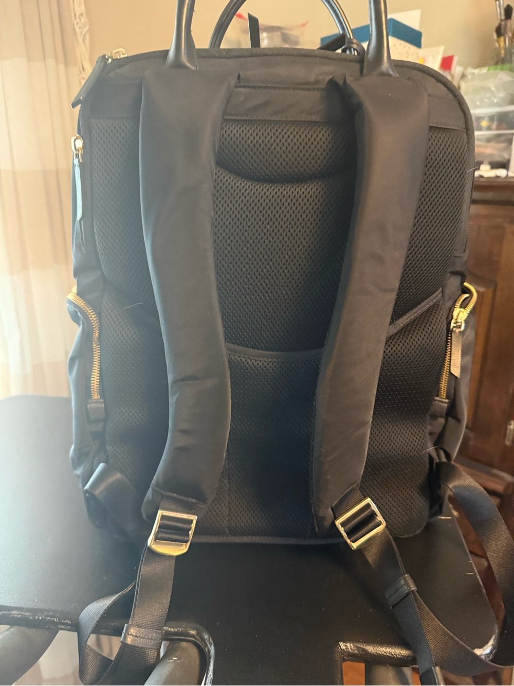 Tumi Black Backpack with Gold Hardware - Picture 4 of 8